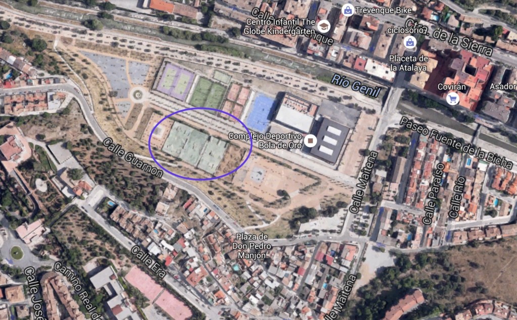 Foto-mapa-localización-cómo-llegar-al -Bola-de-oro-skatepark-Granada